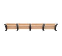 UKCOCO Perchero de Pared de Madera de Caucho con Ganchos Decorativos Colgador Resistente para Ropa y Sombreros Diseño Moderno para Baño y Cocina Ahorra Espacio y Organiza Tu Hogar
