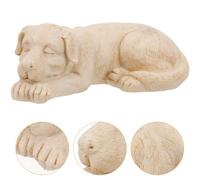 UKCOCO Piedra Conmemorativa para Mascotas de Resina, Estatua de Tumba para Perro Color Marfil, Figura Decorativa al Aire Libre para Jardín, Homenaje Duradero y Resistente para Perros