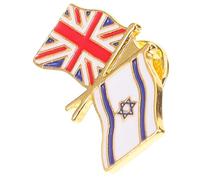 UKCOCO Pin Metálico Bandera de Reino Unido E Israel en Aleación de Zinc Resistente al Óxido para Decoración de Ropa y Accesorios de Moda