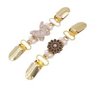 UKCOCO Pinzas para Chal para Mujer 2 Pcs, Broches Vintage para Cárdigan y Suéter, Aleación de Zinc Perlas, Clips Decorativos para Ropa Femenina, Accesorios Elegantes para Uso Diario