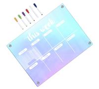 UKCOCO Pizarra de Borrado Seco para Refrigerador Tablero de Planificación Transparente con Marcadores para Organización Familiar y Recordatorios