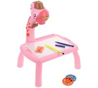 UKCOCO Pizarra de Pintura Proyector para Mesa de Dibujo Luminosa Rosa Diseño de Cervatillo Herramienta Educativa Divertida para Aprender y Pintar Dibujos Animados