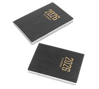 UKCOCO Planificador Diario y Semanal 2026 Mini 2 Unidades Negro Rayas Blancas, Cuaderno de Papel para Oficina y Escuela, Libreta de Notas para Organización y Programación del Trabajo