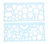 UKCOCO Plantillas para Dibujar Multifuncionales 2 Unidades Tamaño Pequeño Material PP Seguro Regla Geométrica para Dibujo Técnico Uso Escolar y Artístico