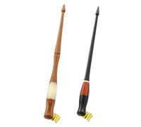 UKCOCO Portalápices Oblicuo de Madera 2 Unidades con Brida Ajustable de Latón para Caligrafía Inglesa y Dibujo, Soporte Desmontable Ergonómico para Principiantes, Accesorios