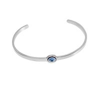 UKCOCO Pulsera Ajustable De Acero Inoxidable Con Ojo Turco Azul Para Mujer Brazalete Abierto De Protección y Amuleto Mala Suerte Regalo Elegante Para Ocasiones Especiales