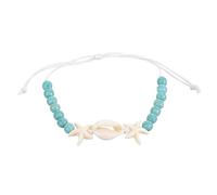 UKCOCO Pulsera de Conchas Pequeñas Delicada Tejida Mano para Mujer Cadena Ajustable Pulsera de Hilo de Moda para Uso Diario