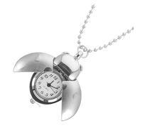 UKCOCO Reloj De Bolsillo Vintage Clásico Diseño De Escarabajo, Aleación De Zinc y Cuarzo, Cadena Plateada, para Hombres y Mujeres, Uso Diario y Obsequio, Tamaño Compacto