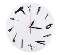 UKCOCO Reloj de Peluquería de Pared Acrílico Blanco Silencioso, Reloj Moderno para Decoración del Hogar o Sala de Conferencias, sin Pilas Incluidas