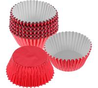 UKCOCO Resistentes para Hornear de Papel Rojo para Cupcakes 100 Capacillos y Fáciles de Usar, Ideales para Fiestas en Casa y Cumpleaños