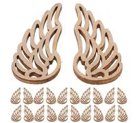 UKCOCO Rodajas de Madera sin Agujeros Alas de Ángel 50 Piezas, Color Madera Natural, Tamaño 2, para Manualidades Diy, Adornos Navideños y Proyectos Creativos de Decoración