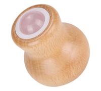 UKCOCO Rodillo de Masaje Facial de Jade Auténtico Mango de Madera, Herramienta Compacta para Cuidado de Ojos y Rostro, Alivio Muscular y Reducción de Hinchazón, Uso en Viajes y Belleza