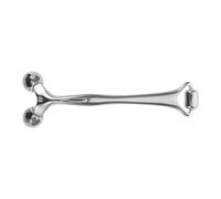 UKCOCO Rodillo Facial de Metal Doble Extremo Plateado, Masajeador Facial Cuello para Cuidado Piel, Herramienta Portátil para Lifting y Relajación Diaria