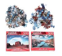 UKCOCO Rompecabezas para Adultos 2 Juegos de 500 Piezas, Diseño Monumento y Venecia, Material Papel Duradero, Desafiante y Educativo, Adecuado para Desarrollar Concentración y Paciencia