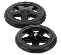 UKCOCO Ruedas para Carrito de Compras Pequeñas Negras Juego de 2 Piezas de Plástico Resistente Ruedas Aplicables para Reemplazo y Uso en Escaleras Accesorio Compacto para Carros