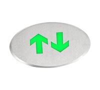 UKCOCO Señal Luminosa de Emergencia Bidireccional Indicador de Evacuación Suelo Acero Inoxidable Duradero Luz Fluorescente sin Señal Homologada para Seguridad Habitaciones y Pasillos