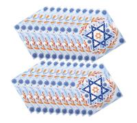 UKCOCO Servilletas De Papel Desechables Para Hanukkah Diseño Menorá Azul 20 Unidades Absorbentes Resistentes Para Fiesta y Celebración Judía Festiva