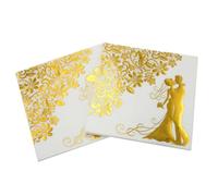 UKCOCO Servilletas Desechables para Bodas 40 Unidades Estampado Dorado Servilletas Decorativas para Fiesta de Boda y Banquete Ideales para Recepción y Despedida de Soltera