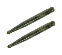 UKCOCO Set De 2 Palos Gua Sha De Jade Xiuyan Para Masaje Ocular y Facial, Masajeadores De Acupresión Para Mujeres, Mejoran Textura De Piel y Circulación Sanguínea