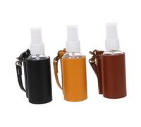 UKCOCO Set de 3 Botellas de Viaje con Funda de Pu Rellenables de 60ml y Llavero, Soporte para Perfume y Champú, Adecuado para Salidas al Aire Libre