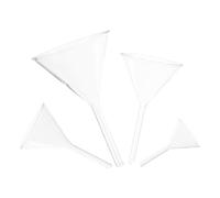 UKCOCO Set de 4 Embudos de Vidrio para Llenado y Filtración en Laboratorio, Diseño de Varilla Corta y Boca Ancha, Adecuado para Uso en Ciencias y Aplicaciones Culinarias