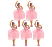 UKCOCO Set de 5 Muñecas de Ballet para Caja de Música Muñecas Princesas Negras Vestido Rosa Accesorios Decorativos para Caja de Ocho Tonos Figuras de Bailarina para Decoración Musical