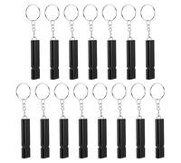 UKCOCO Silbato de Supervivencia de Doble Tubo 15 Piezas Aleación de Aluminio Negro Silbato de Emergencia para Camping y Senderismo con Sonido Fuerte y Nítido para Seguridad al Aire Libre