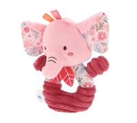 UKCOCO Sonajero De Peluche Elefante Para Ñiño Recién Nacido, Juguete Suave y Seguro Anillo De Agarre, Diseñado Para Estimular Desarrollo Sensorial Bebés 0-1 Año, Color Rosa, 1 Unidad