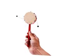 UKCOCO Sonajero Tambor De Instrumentos Musicales Tradicionales Chinos Para Ñiño, 7 Cm, Mango De Madera Rojo, 2 Piezas, Juguete Para Estimular Auditivo y Coordinación Manual Bebés