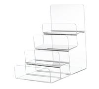 UKCOCO Soporte Acrílico Multiusos para Exhibición de Joyas y Gafas Organizador Escalonado Diseño Moderno y Amplio Espacio para Mostrar Accesorios y Tarjetas de Felicitación