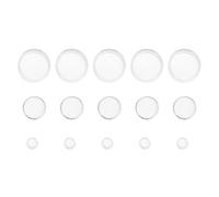 UKCOCO Soporte de Exhibición Redondo de Acrílico Transparente para Joyas Set de 5 Tamaños Grande Mediano y Pequeño Base Sólida para Anillos y Esferas Adecuado para Decoración y