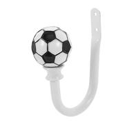 UKCOCO Soporte para Cortinas Forma Gancho de Pared con Diseño de Fútbol Blanco Accesorio Multifuncional para Cortinas Toallas y Ropa Montaje Sencillo y Decoración Moderna