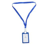 UKCOCO Soporte para Tarjetas con Cordón Funda de Id Transparente de Silicona Suave Accesorio de Oficina para Identificación y Compatible con Tarjetas Estándar Azul