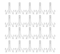 UKCOCO Soporte Transparente Plegable para Platos y Marcos de Fotos Caballete Plástico 15 CM 6 Pulgadas 20 Unidades Exhibidor Multiusos para Hogar Oficina y Eventos