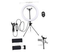 UKCOCO Soporte Trípode para Teléfono con Anillo de Luz LED Regulable Soporte Metálico para Streaming Control Remoto Completo para Videollamadas y Grabación Profesional