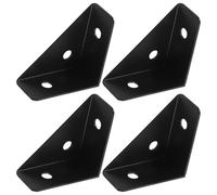 UKCOCO Soportes Angulares Negros Pequeños 4 Pcs Soportes de Esquina de Metal Engrosados 90 Grados para Muebles Camas y Marcos Tirantes de Esquina Resistentes para Estabilidad
