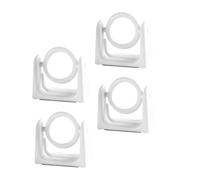 UKCOCO Soportes para Barra De Cortina Giratorios 4 Piezas Blancos, Accesorios Antideslizantes para Varilla De Cortina, Compatibles Superficies Lisas para Baño y Hogar