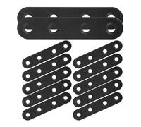 UKCOCO Soportes Planos de Metal Inoxidable Negro 76x16 Mm, 12 Piezas, Soporte de Fijación para Estantes y Muebles, Conectores Angulares Resistentes para Uso Industrial y Reparación