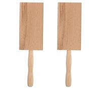 UKCOCO Tablas para Hacer Ñoquis y Pasta de Madera 2 Piezas Molde de Raya para Garganelli y Cavatelli, Herramienta Manual para Cocina, Textura para Salsa, Uso en Hogar y Repostería