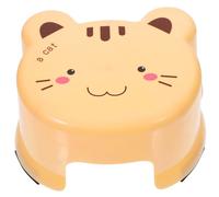 UKCOCO Taburete Infantil de Plástico Antideslizante para Baño, Pequeño y Grueso, Color Amarillo Dibujos Animados, Adecuado, Taburete para Baño y Reposapiés Multifuncional