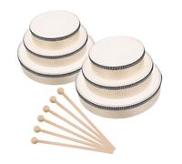 UKCOCO Tambores De Mano De Madera 6 Piezas (6, 8 y 10 Pulgadas) Con Marco Robusto Para Adultos y Niños, Instrumento Musical Educativo Orff Para Fiestas, Bodas y Enseñanza Temprana