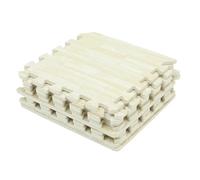 UKCOCO Tapete De Juego Para Niños Pequeños, 10 Piezas De Baldosas De Espuma Eva, Diseño Vetas De Madera Blanca, Tamaño 30x30x1 Cm, Alfombra Gruesa Para Ñiño, Protección Para Suelo Sala y Dormitorio