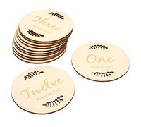 UKCOCO Tarjetas de para Bebés Recién Nacidos Set Completo con Números Inglés y Diseño Nórdico Accesorios Ligeros y Duraderos para Fotos Mensuales Niña para Anuncio y Celebración de