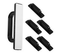 UKCOCO Tiradores Autoadhesivos de Plástico para Puertas de Armarios 6 Piezas Negras sin Perforación, Aptos para Muebles de Cocina y Vestidores Instalación Sencilla