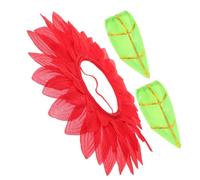 UKCOCO Tocado de Girasol Infantil de 42 Cm Rojo Guantes, Disfraz de Flor para Fiesta y Carnaval, Accesorio Ligero y Cómodo para Cosplay y Decoración de Eventos Infantiles