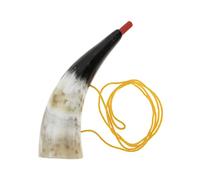 UKCOCO Trompeta de cuerno de buey único para transportable con cordón para los amantes de los instrumentos eólicos, color aleatorio