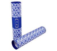 UKCOCO Tubo de Almacenamiento para Pergaminos Diseño de Porcelana Azul, Caja Extensible de Cartón Reforzado, Soporte para Caligrafía y Pinturas, Adecuado para Envío y Conservación