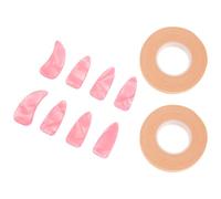 UKCOCO Uñas para Guzheng Grandes de Celuloide Color Perla, 8 Unidades 2 Cintas Adhesivas, Cubiertas de Práctica Reutilizables para Tocar Guzheng, Funda para Uñas