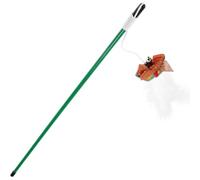 UKCOCO Varita Interactiva Navideña para Gatos con Plumas y Felpa Verde | Control Manual, Ligera y Portátil, para Redirigir Conducta y Entretener en Cumpleaños y Hogares con Varios Gatos