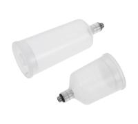 UKCOCO Vaso de Pigmento Reemplazable, Material Acero Inoxidable y Plástico 2 Botellas Rellenable para Aerógrafo Fácil de Limpiar y Portátil para Decoración de Pasteles